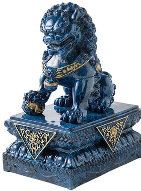 铜制狮子摆件一对工艺品公司办公室酒柜客厅装饰桌面摆设创意柜子