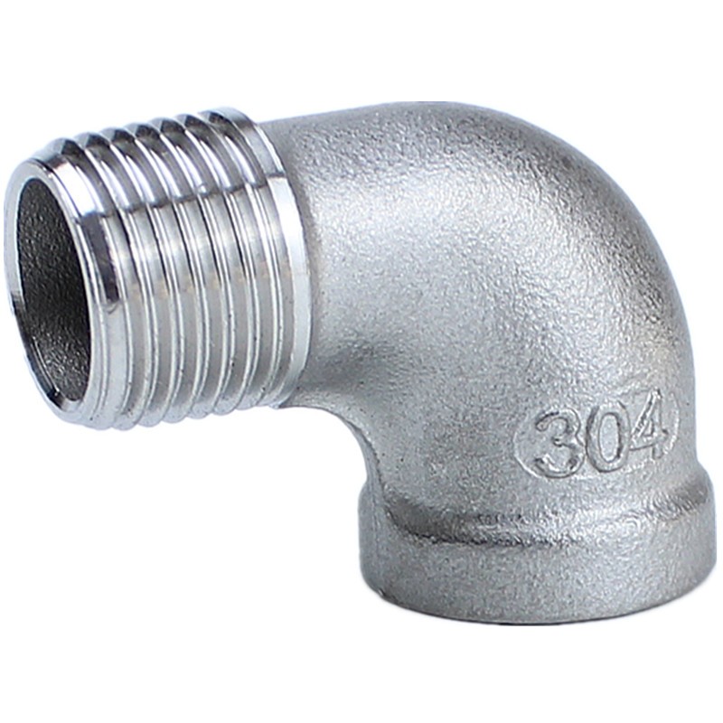 304不锈钢内外丝弯头DN15丝扣水管螺纹弯头90度水暖接头2分3分4分