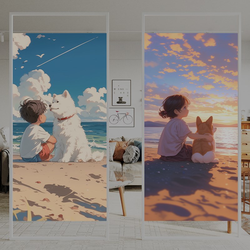 全遮光不透明静电磨砂玻璃贴膜窗花门贴纸防走光浴室阳台隔热防窥