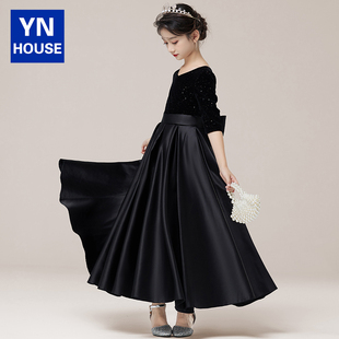 衣诺坊女童礼服花童婚礼小女孩轻奢小众高端主持人钢琴演奏演出服