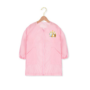 轻薄款儿童前开拉链画画衣中大童防水美术罩衣中长款幼儿园反穿衣