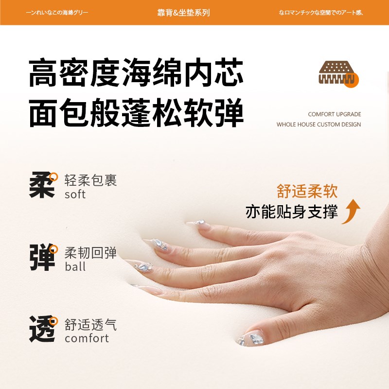 沙发靠垫靠枕床头靠包软包垫护腰高密度海绵客厅实木沙发定制加硬