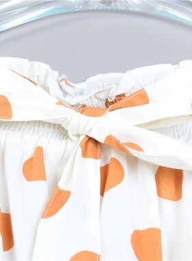 清新甜美波点一字肩纯棉连衣裙723L79628法式设计感复古鱼尾裙夏