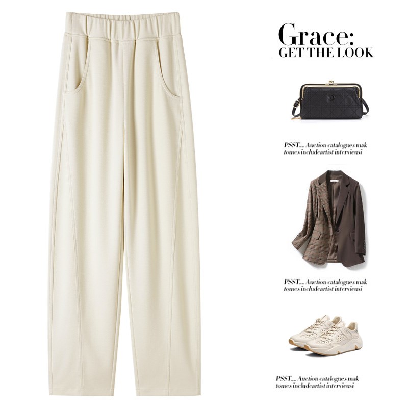 高级感窄版阔腿香蕉裤女春秋宽松显瘦休闲直筒卫裤高个子女裤