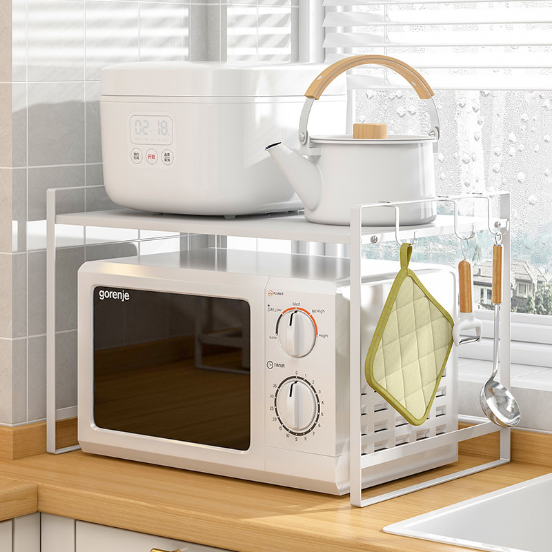 厨房微波炉置物架双层台面多功能收纳调料瓶烤箱用品家用大全架子,厨房/烹饪用具,厨房置物架/置物柜/角架,淘宝优惠券,粉丝福利购,淘宝优惠卷