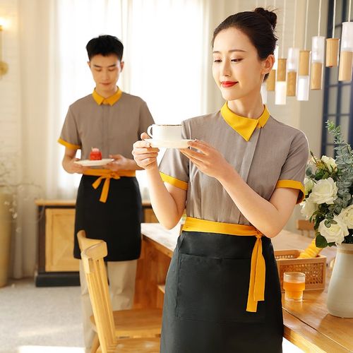 衣研堂汉堡店工作服夏装蛋糕店咖啡厅西餐厅服装餐饮服务员短袖女