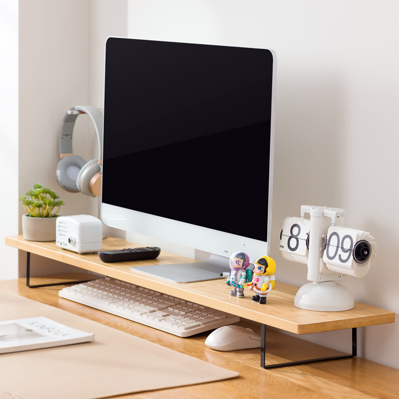 电脑增高架台式笔记本显示器桌面垫高支架加长款办公室收纳置物架