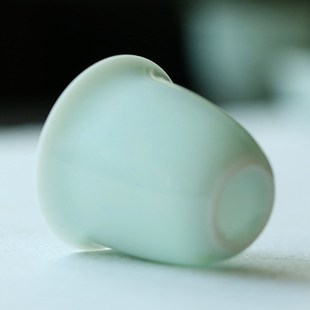 玉泥功夫茶杯陶瓷品茗杯影青白瓷茶道杯纯白小茶杯闻香杯定制新品