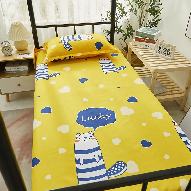单人宿舍床单单件简约学生上下铺卡通布料被单学校夏季床上用品