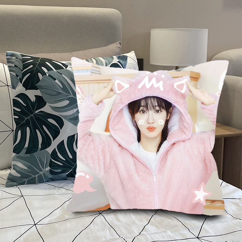 真人diy印照片抱枕杨紫正方形床头靠垫腰靠背午睡趴趴枕来图定制