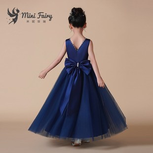 儿童礼服女童走秀公主裙长款钢琴演出服花童裙高档乐团合唱主持服