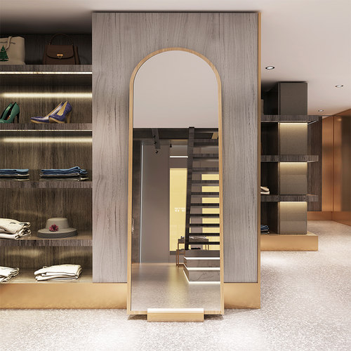 复古全身穿衣镜落地镜北欧服装店试衣镜立式底座美颜显瘦家用网红