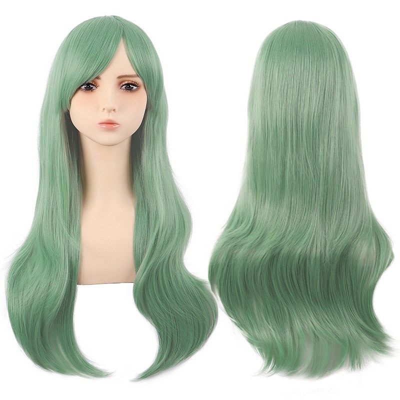 潼漫 cos假发女微卷长发动漫高温丝灰绿浅绿色斜刘海万用70cm头套,美发护发/假发,演出假发,淘宝优惠券,粉丝福利购,淘宝优惠卷