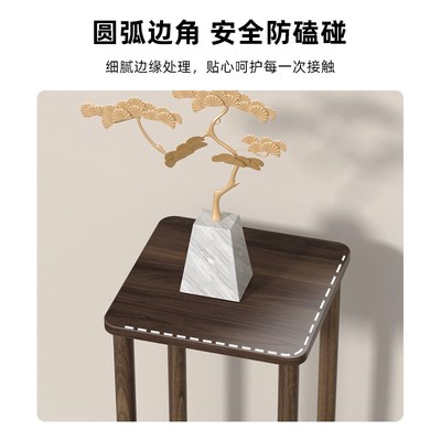 中古风花架客厅落地式实木花盆架新中式花凳简易摆件置物架加高款