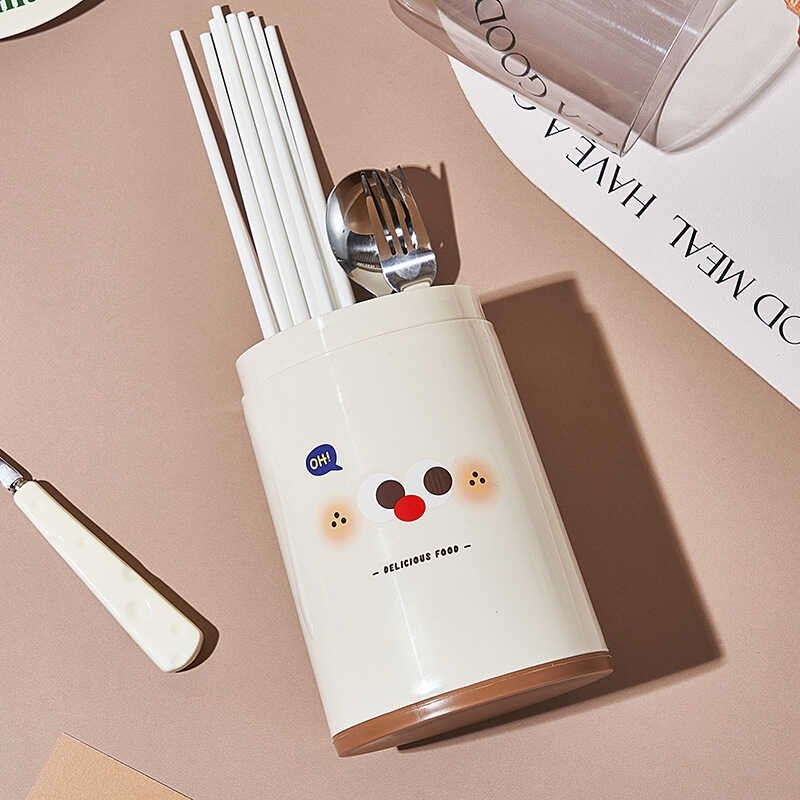 2024新款快子筷子筒沥水防尘家用台面餐具勺子收纳盒置物架托筷桶,餐饮具,筷子盒,淘宝优惠券,粉丝福利购,淘宝优惠卷