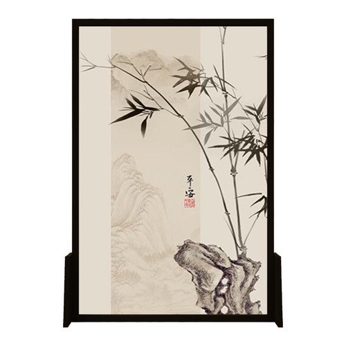 新中式实木移动屏风隔断客厅入户玄关茶室榫卯遮挡背景墙座屏竹子