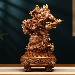 财富兴隆招财龙聚宝盆三足鼎客厅办公室酒柜装 饰店铺业礼品