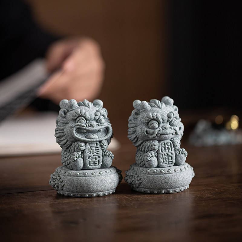 爱小龙仔运暴富茶宠客厅装饰创意石鼓瑞吉祥物鱼缸造景