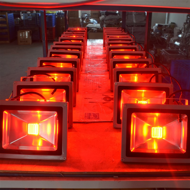 LED投光灯20W50W100W200庭院照树绿化灯七彩射灯彩色户外防水变色