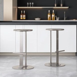 极简吧台椅轻奢高脚凳家用岛台彩色吧椅咖啡店酒吧前台铁艺吧台椅