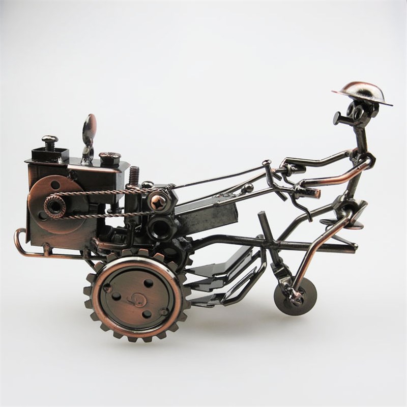 新中式摆件办公室创意家居装饰品 复古工艺品 铁艺拖拉机模型