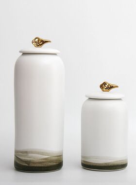 雨彤陶瓷花瓶新h中式水墨画三件套装饰品客厅台面摆设简约插花摆