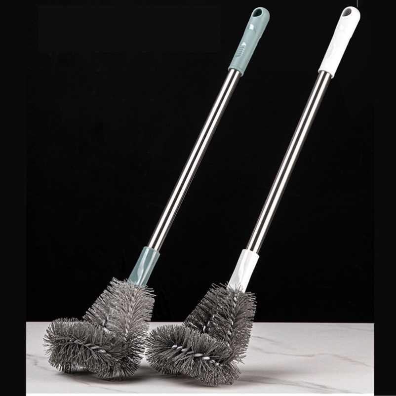 马桶刷铁丝不锈钢刷长柄马桶刷y家用无死角洗厕所的刷子蹲便器直