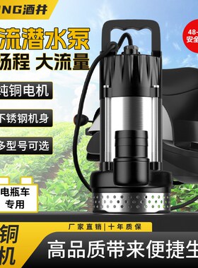 直流潜水泵12V48V60V7v2V电瓶车专用抽水泵小型灌溉农用家用抽水
