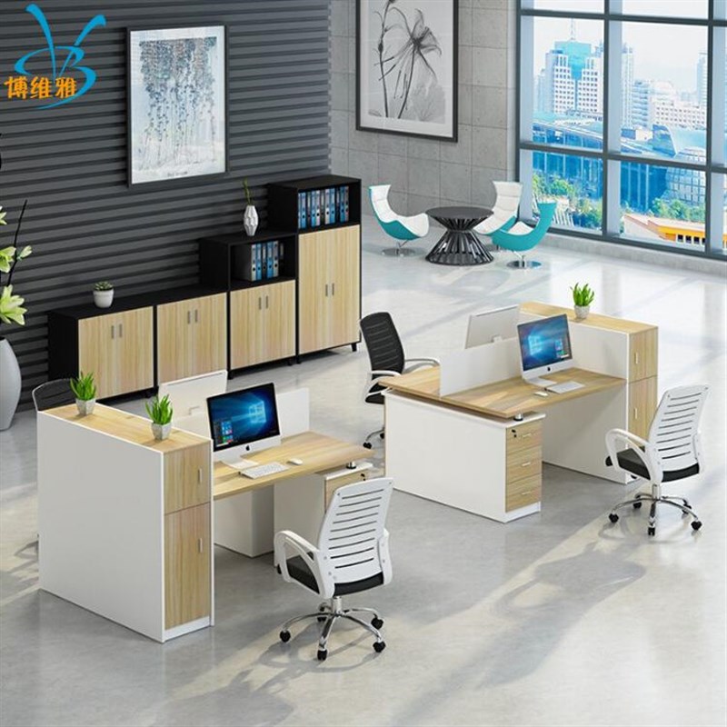 办公人BWY-1010家具t职员桌屏风简2约工作位员工位桌4人位办公桌