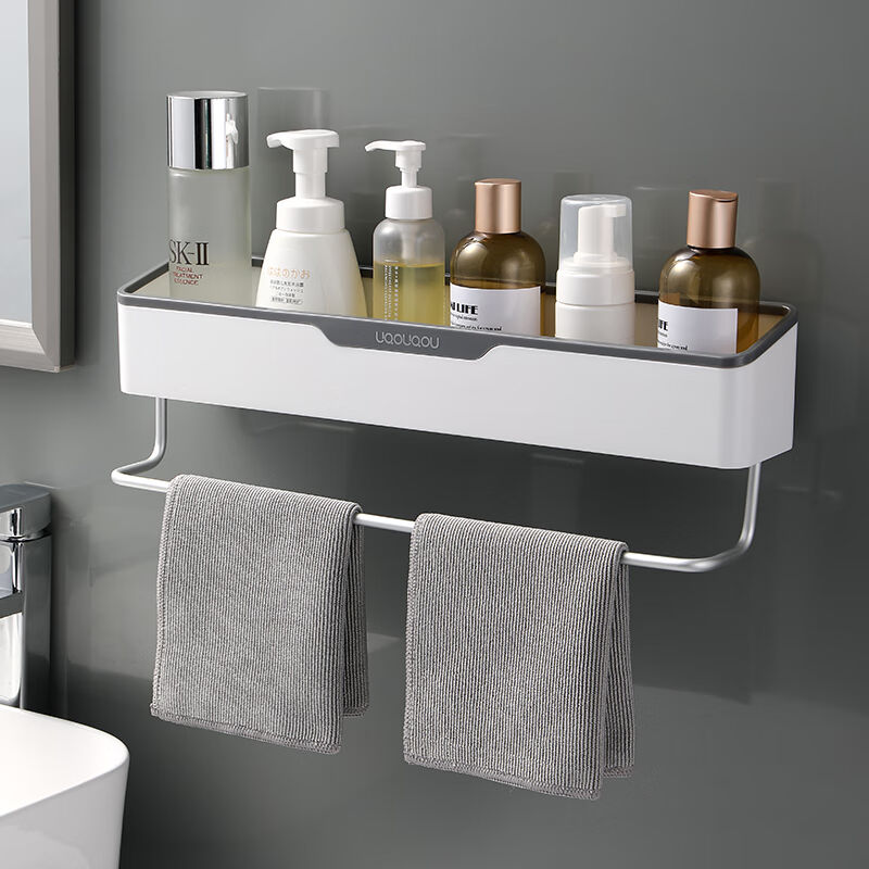 虎梵浴室置物架厕所卫生间洗漱台墙上架子MO收纳挂架免打孔壁挂式