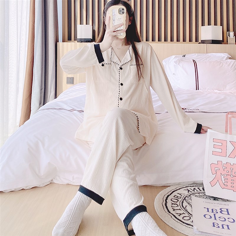 孕妇睡衣a哺乳春秋棉月子服夏季薄款产后7月份8产妇喂奶秋冬坐月