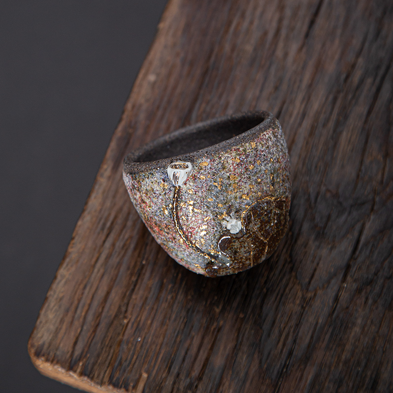 高越岩矿纯手工主人杯老岩泥粗陶柴烧茶杯功夫茶具单杯个人杯