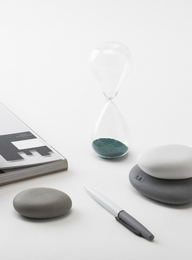 马鹿 石间沙漏磁力鹅卵石创意摆件工艺品装饰文创礼品生日情人节