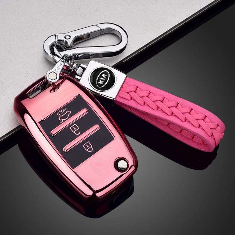 适用起亚K2钥匙套17款三厢14L周年特别版折叠3键锁匙包扣保护套