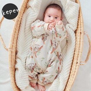 Keper夹棉连体衣婴儿棉服秋冬装新生儿保暖百天男女宝宝满月爬服