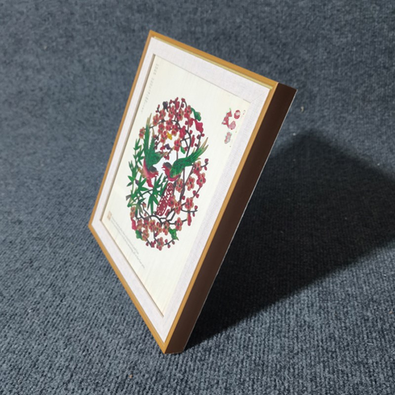 皮影摆台摆件陕西西安皮影戏装饰画吉祥花鸟仿实木送友人小礼品