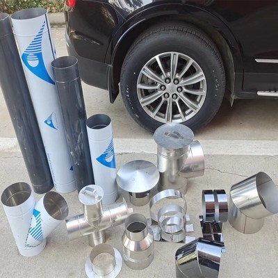 定做不锈钢烟囱管变径接头方转圆法兰底座定制排烟管大变小转接头