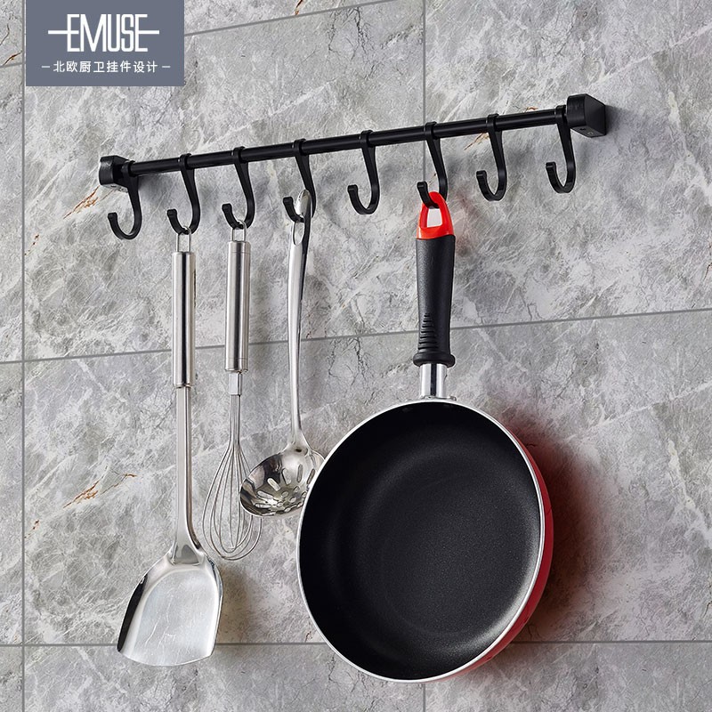 伊沐馨太空铝挂钩门后挂钩浴室厨房实心衣帽钩排V衣钩挂衣架壁挂