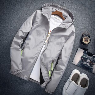 运动外套男2021新品春秋季韩版潮流情侣款夹克运动服纯色外套百搭