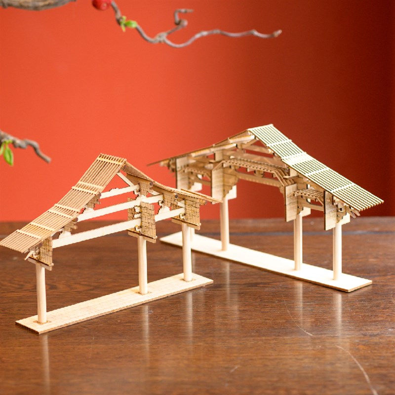 古建筑结构剖面木作木质传统建筑模型积木拼装国风国潮送礼礼品