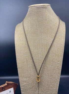 定制客户手工编织灰色八股绳编挂链项链毛衣链莲花配饰定制