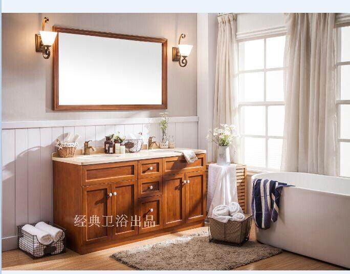 欧式仿古柜橡木浴室柜落地实木美式卫浴柜洗手盆柜组合洗漱台8019,家装主材,浴室柜,淘宝优惠券,粉丝福利购,淘宝优惠卷