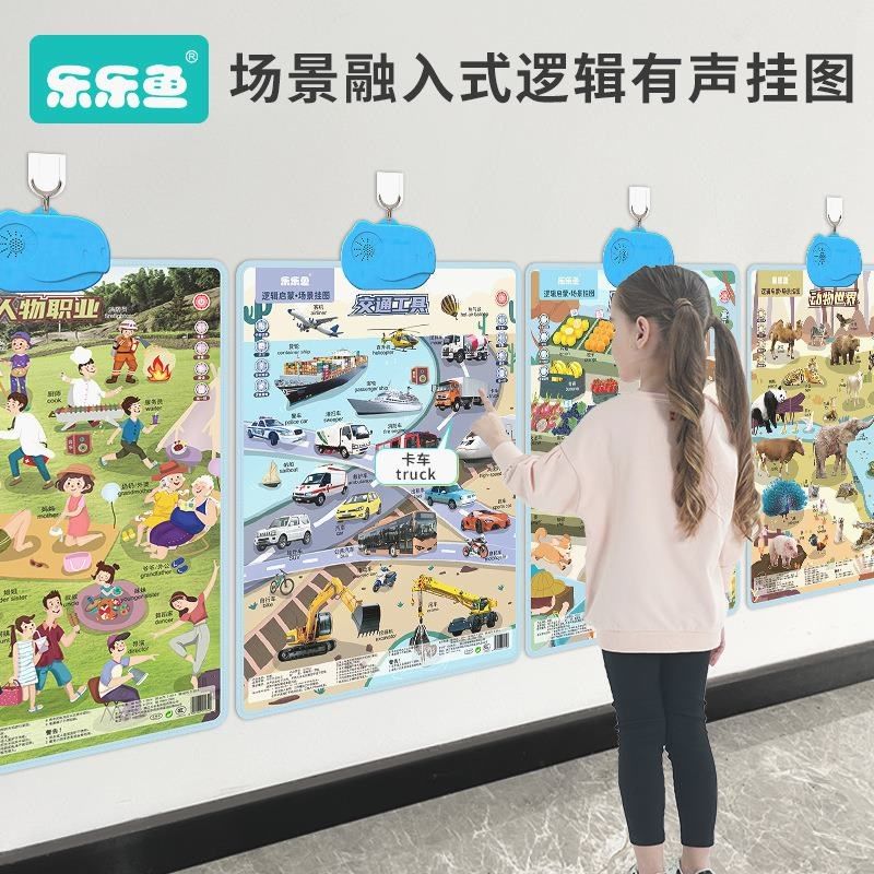 乐乐鱼场景逻辑启蒙声挂图幼儿学习益智点读发声挂图代发