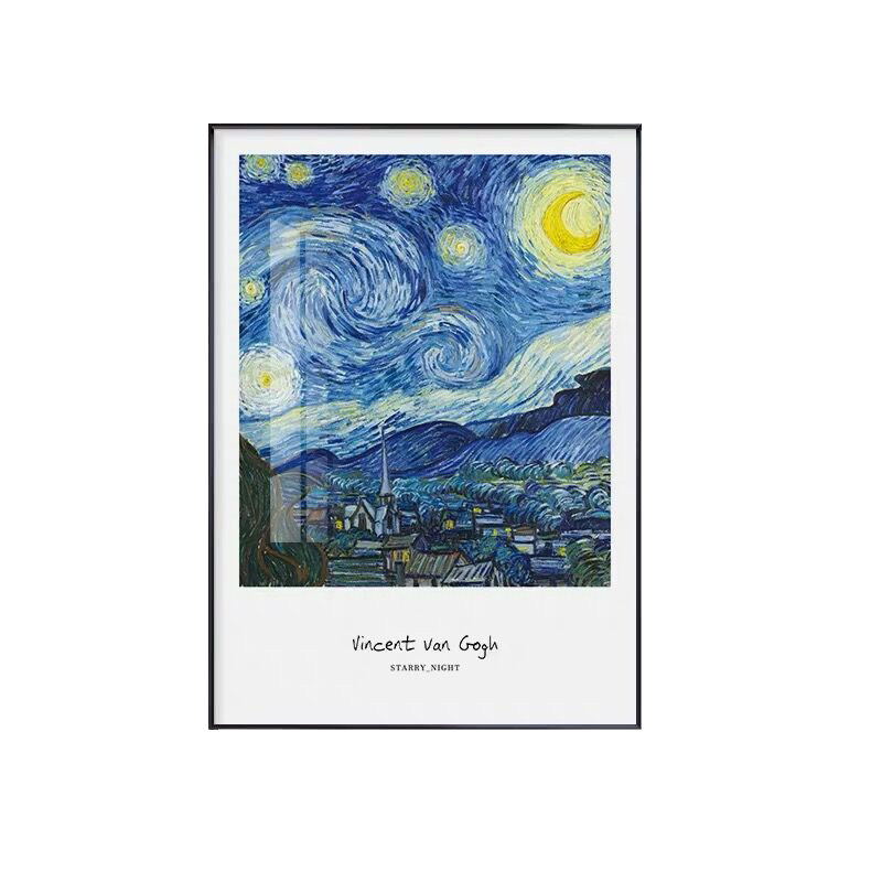 梵高星空卫生间干区装饰画厕所遮丑挂画酒店浴室背景墙防水免钉壁