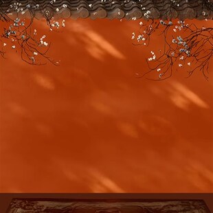 古风宫墙影楼红色春节喜庆摄影背景布d一家六口全家福拍照背景纸