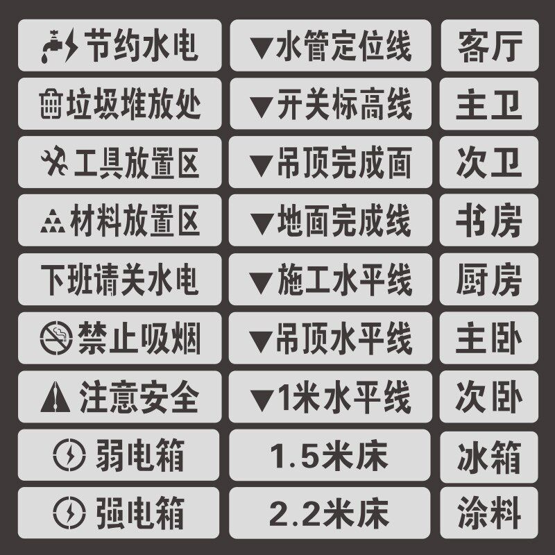 工装刻字板文明施工标记牌工装施工警示标语刷漆字激光漏字板