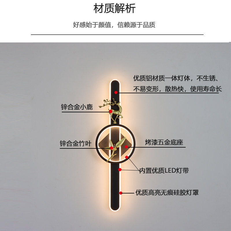 新款创意现代客厅卧室沙发电视背景墙长条装饰格栅氛围墙壁灯