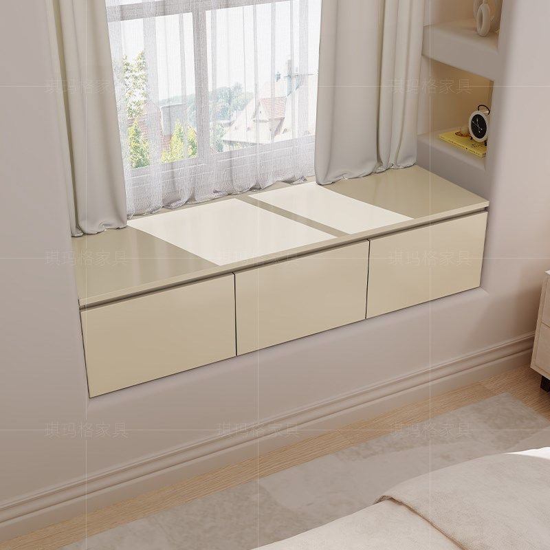 飘窗储物柜奶油风实木抽屉柜收纳柜飘窗柜置物柜大容量窗台,住宅家具,飘窗柜,淘宝优惠券,粉丝福利购,淘宝优惠卷