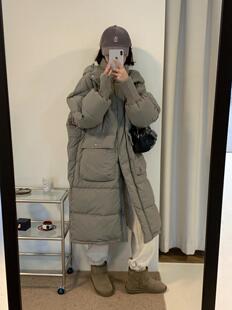 孕妇装羽绒服中长款过膝冬装加厚宽松时尚女2024大衣棉袄外套洋气