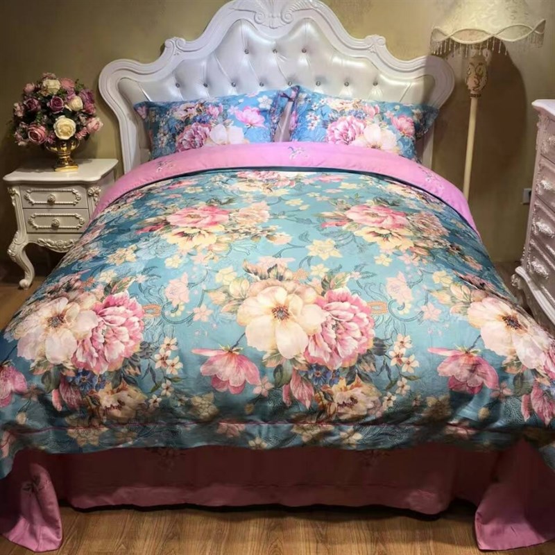 欧式提花全棉加厚磨毛四件套纯棉B婚庆床品床上用品4件套秋冬保暖